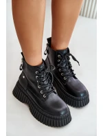 Zateplené kožené botky s masivní podrážkou GOE OO2N4126 černé