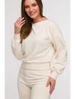 B293 Mikina s otevřenými zády - vanilka B293 Mikina s otevřenými zády - vanilka