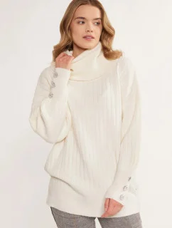 Svetr Golf SWEB400 s nadýchanými rukávy bílý - Monnari