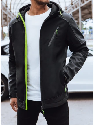 Pánská softshellová mikina s kapucí černá FashionStreet TX4469