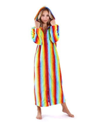 Dámský župan 3656 Capri s kapucí se zipem - Vestis