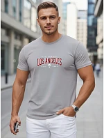 Pánské bavlněné tričko s nápisem, šedé, FashionStreet NX5136R Pánské bavlněné tričko s nápisem, šedé, FashionStreet NX5136R