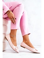 Semišové špičaté baleríny světle Růžové Neriso