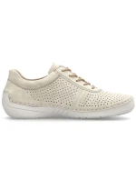 Dámské perforované béžové kožené polobotky Rieker 52546-60 Dámské perforované béžové kožené polobotky Rieker 52546-60