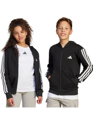 Dětská mikina adidas Essentials Full-Zip černobílá JD6494