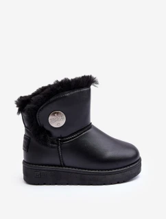 Dětské sněhule s vyplněním z kožešiny černé Big Star MM374082