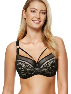 Dámská podprsenka Gwen-B4 Černá s béžovou - Gorteks