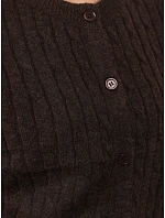 Dámský kardigan s knoflíky, čokoládová barva, FashionStreet MY2580 Dámský kardigan s knoflíky, čokoládová barva, FashionStreet MY2580