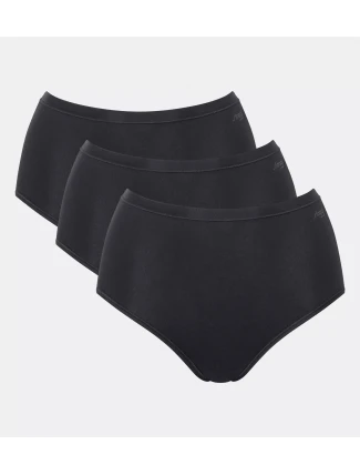 Dámské kalhotky GO Daily Cotton Highwaist 3P - BLACK - černé 0004 - SLOGGI