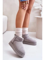 Dámské Sněhule Na Platformě Zateplené Kožíškem Šedé Xamella Dámské Sněhule Na Platformě Zateplené Kožíškem Šedé Xamella