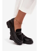 Dámské mokasiny z eko kůže černé Cailen