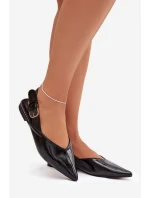 Lakované baleríny s přezkou Černé Rinalle