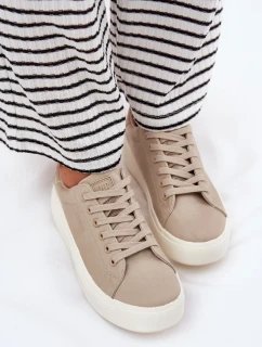 Dámské textilní tenisky na platformě Big Star – béžové