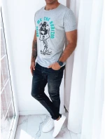 Pánské tričko s potiskem světle šedé FashionStreet RX5262