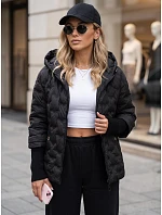 Dámská prošívaná bunda s kapucí, černá, FashionStreet TY5871 Dámská prošívaná bunda s kapucí, černá, FashionStreet TY5871