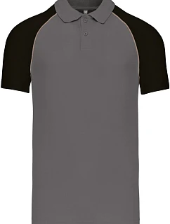 Kariban K 226 Baseballové piqué polo 20.K226 slate grey/light grey/black