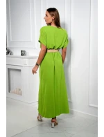 Dlouhé šaty s ozdobným páskem kiwi Dlouhé šaty s ozdobným páskem kiwi