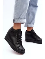 Dámské kožené boty na podpatku Big Star MM274001 černé