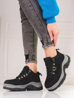 Stylové dámské tenisky černé bez podpatku