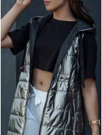 Dámská prošívaná vesta PIXIECODE tmavě šedá FashionStreet TY4437