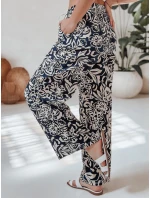 Dámské kalhoty ze široké látky TROPICAL SUN navy blue FashionStreet UY2632