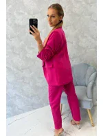 Elegantní souprava saka s kalhotami fuchsiová