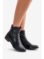 Zateplené dámské boty na plochém podpatku černé Labise