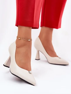 Elegantní Lodičky Na Rozšiřující Se Špici Vinceza 62222 Béžové