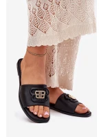 Ploché Dámské Pantofle S Dekorativním Detalem Černé Nenitta Ploché Dámské Pantofle S Dekorativním Detalem Černé Nenitta