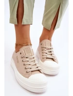 Nízké šněrovací tenisky Big Star LL274969 Béžové