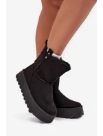 Dámské Sněhule Na Platformě S Kožíškem Černé Evelira