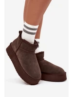 Semišové zimní boty pro ženy Vinceza 97962 čokoládové