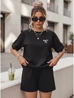 Dámský letní motýlí komplet z měkké viskózy černý FashionStreet AY1189
