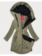 Lehce zateplená dámská bunda v olivové barvě s kapucí LHD (LHD-24589) Lehce zateplená dámská bunda v olivové barvě s kapucí LHD (LHD-24589)