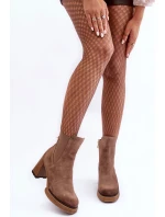 Kůže Botky Na Sloupku Hnědé Liresa