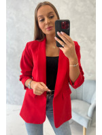 Elegantní sako s červenými klopami