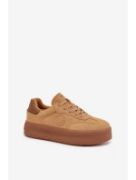 Dámské tenisky na platformě Big Star – camel