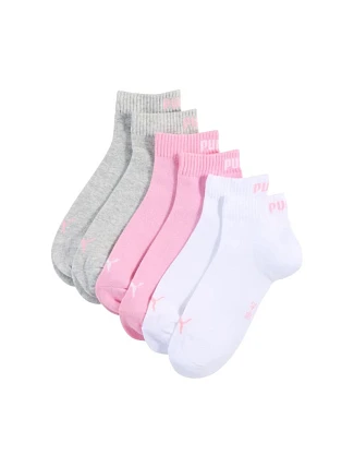 Ponožky Puma Quarter Plain, balení po 3 kusech, růžové, bílé, šedé 938589 11 Ponožky Puma Quarter Plain, balení po 3 kusech, růžové, bílé, šedé 938589 11