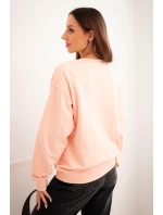 Dámská mikina z pružného bavlněného materiálu s kulatým výstřihem bílá