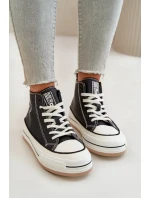 Zateplené Dámské Tenisky Na Platformě Eko Kůže Big Star Černé Zateplené Dámské Tenisky Na Platformě Eko Kůže Big Star Černé