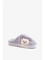 Dámské Chlupaté Pantofle S Medvídkem Šedé Fiorinella Dámské Chlupaté Pantofle S Medvídkem Šedé Fiorinella