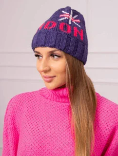 Dámská čepice London K385 tmavě fialová