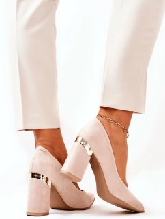 Semišové lodičky Lewski 3117 Béžové