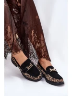 Semišové Dámské Mokasíny Panteřové Černé Vinceza 66791