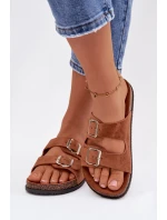 Dámské pantofle s přezkami Camel Oliena