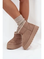 Dámské sněhule na platformě s prošíváním Big Star – béžové