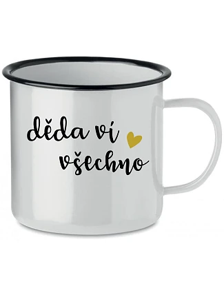 DĚDA VÍ VŠECHNO - bílý plecháček 350 ml