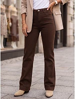 Dámské džíny s širokými nohavicemi a vysokým pasem, hnědé, FashionStreet UY3106 Dámské džíny s širokými nohavicemi a vysokým pasem, hnědé, FashionStreet UY3106