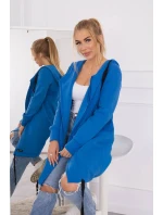 Chrpově modrá zateplená bunda s kapucí