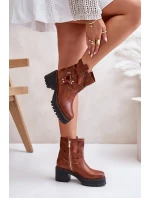 Dámské Kožené Botky Na Zip Hnědé Lewski 3435 Dámské Kožené Botky Na Zip Hnědé Lewski 3435